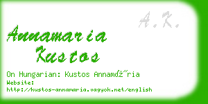 annamaria kustos business card